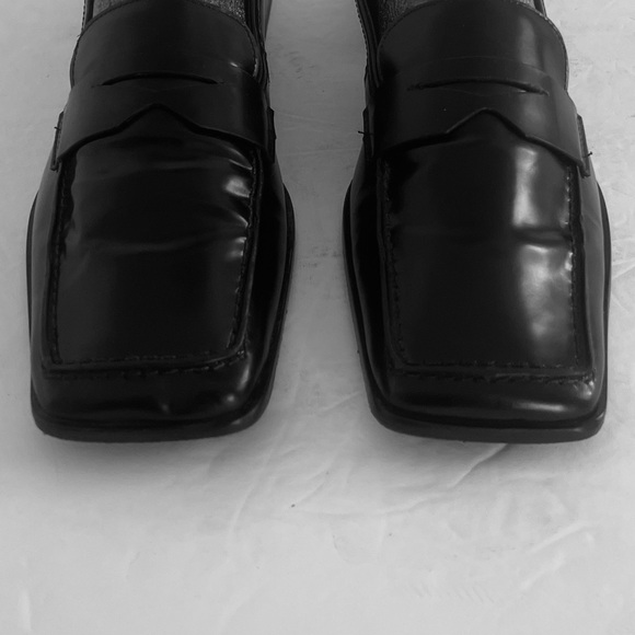 SCHUTZ Women’s Ashton Penny Loafer Glossy Black Patent Block Heel Shoes Size 8.5 - Picture 7 of 8